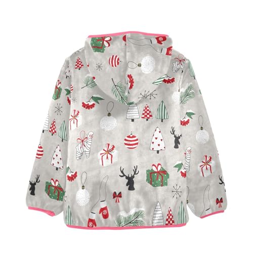 OTVEE Merry Christmas Doodle Kids Hoodie Jacket Fall Spring Full Zip Warm Outwear Coat2