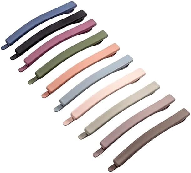 Matte Hair Pin, Acrylic Hair Barrette, Thin Bobby Pin, Korean Hair Accessories Tictac Hair claw Clips Stylish hair Clip For Girls Women (Multicolor, Pack of 10 (Flate pin) (Multicolor 10)-image-35
