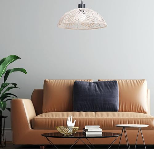 Pantalla de techo estilo lámpara colgante bohemia de macramé en algodón 5