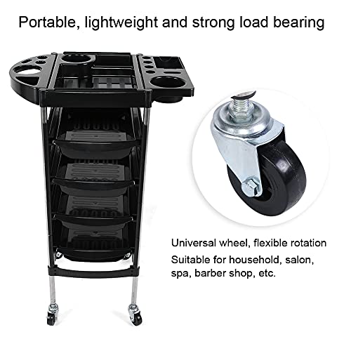 Hair Salon Trolley Cart Salon Storage Cart Rolling Salon Cart,Hairdressing Trolley 5 Layers Lightweight Storage Trolley for Hair Salon Barbershop Tattoos Beauty Hairdresser Station Hair Salon Cart by ZJchao - Image 3