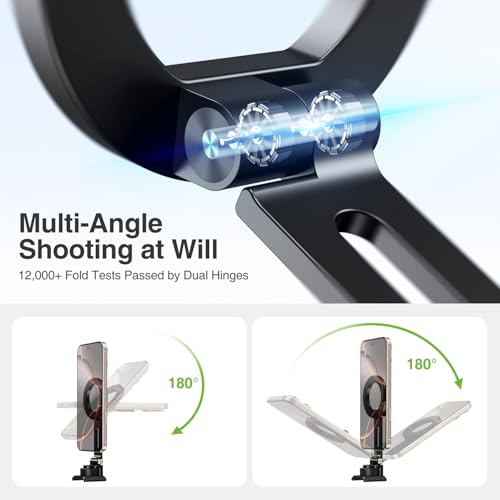 Image of elitehood Magsafe Tripod Mount with Cold Shoe & Arca Port & 1 /4 inch Thread, Aluminum Magnetic iPhone Tripod Mount Adapter for Camera, Adjustable Camera Phone Holder Attachment for iPhone & Smartphone