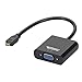Tendak Gold-Plated 1080P Active Micro HDMI to VGA Converter Male to Female Adapter Video Cable with 3.5mm Stereo Audio Input - Black