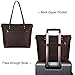 S-ZONE Vintage Genuine Leather Shoulder Tote Bag for Women Purse Handbag with Back Zipper Pocket (Dark Brown)