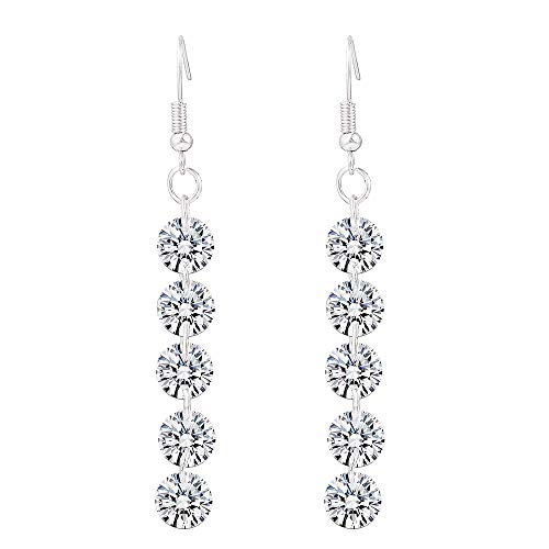 ESIVEL Nuevos pendientes Fanshion 5 Pendientes de cristal de taladro uniforme para mujeres Pendientes largos Joyería nupcial Pendientes de declaración de señora