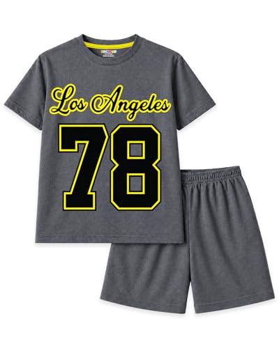 Image of Kuchipoo Boys Cotton T-Shirt & Shorts Set | Half Sleeve Round Neck Top with Elastic Waist Shorts | Soft & Comfortable Casual Wear for Kids | Pack of 3