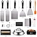 ROMANTICIST 29PCS Griddle Accessories Set - Flat Top Teppanyaki Spatula Set with Scraper, Basting Cover for Camp Chef- Home Cooking Griddle and Outdoor BBQ Gifts for Christmas