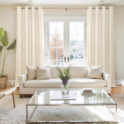 BGment Linen Curtains 68 Inch Length for Living Room, Thick Non See Through Window Treatments Drapes Burlap Light Filtering with Grommet Farmhouse Decor for Bedroom, 2 Panels Set, Each 52 Inch Wide by BGment - Used condition - Image 2