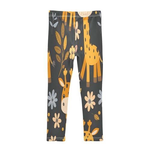 Bolaz Toddler Girls Leggings Printed Yoga Pants Leggings Giraffe Flower for Kids2