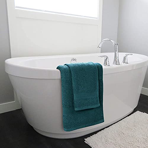 SweetNeedle Bath Towels, Set of 4 Bathroom Bath Sheets Teal, 70x140 cm, 100% Cotton, Quick Dry, Light Weight - Image 3