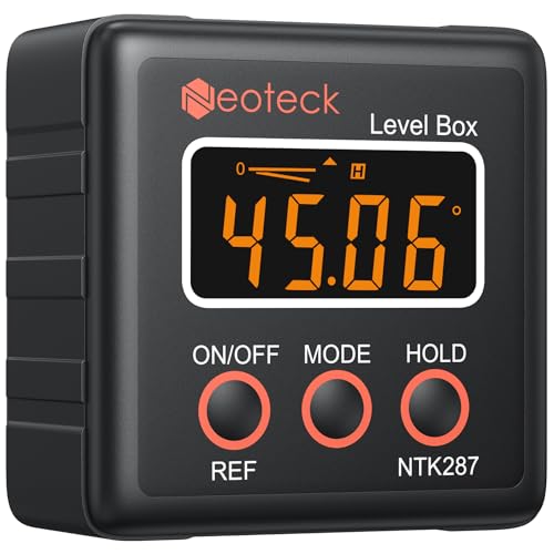 Neoteck Digitaler LCD Winkelmesser Neigungsmesser Wasserdicht Inklinometer Bevel Box Winkelmessgerät Wasserwaage - Schwarz