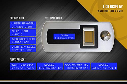 Verifi Smart.Safe. S6000 Biometric Gun Safe with FBI Certified Fingerprint Sensor, Self-Diagnostics, Tamper Alerts and AutoLock
