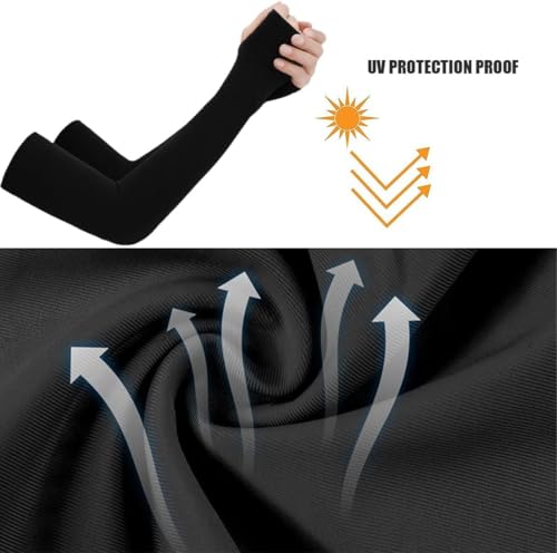 Image of Zibuyu Sun Protection Arm Sleeves for Men, Stylish Combo Bandana Biker Arm Sleeves for Men & Women, UPF 50 Hand Cover for Cycling, Basketball, Football, Golf, Cricket, Outdoor Sports