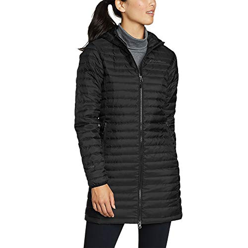 Eddie Bauer Women's Microlight Traveler Down Parka, Black Regular L