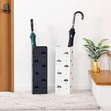 Pllrbvshs Commercial Metal Umbrella Holder Stand with Storage Indoor Entryway Large Capacity Umbrella Rack Square Umbrella Stand Vase for Front Door Office Home.(Black)