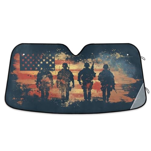 Funny Retro Military Flag Sunshade