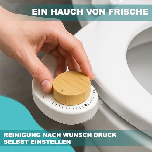 HYGIO® | Japanische Toilette mit Integrierter Düse | Komplettset Umweltfreundlicher Nicht-elektrischer WC Adapter für Intimhygiene | Tragbares Bidet | OriginalCorner®