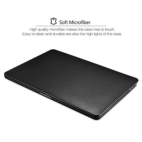 ICARER MacBook Pro 13 Case (2016-2025), Genuine Leather Case for A2338/A2251/A2289/A2159/A1989/A1708/A1706 M1 M2 Pro/Max, with Touch Bar & Touch ID Compatible for MacBook Pro 13 inch (Black)