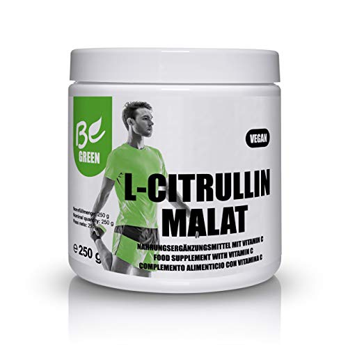 Polvo de malato de L-citrulina de BeGreen, L-citrulina DL-malato en una proporción ideal de 2:1 con altas dosis de vitamina C para mayor potencia metabólica, fabricado en Alemania, fatiga hacia abajo,