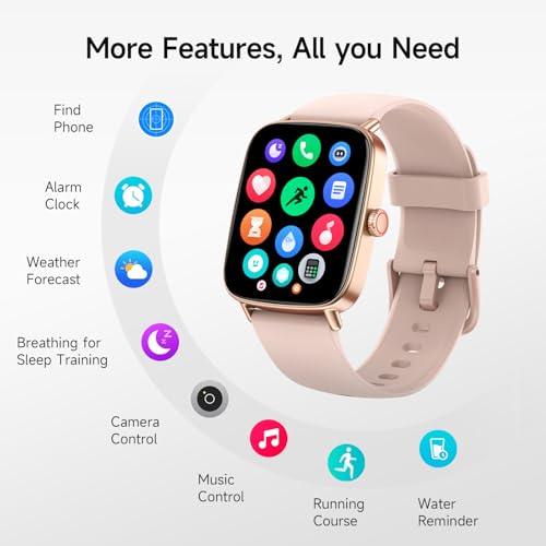 AEAC 1.85" Smartwatch for Women – Rose Gold (Bluetooth Calls, 7-Day Battery) — view 9