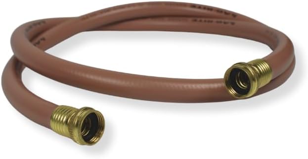 Custom Length Garden Hose - Ideal Lead-In Hose with Female-to-Female Ends - 5/8in diameter Brown Hose with Brass Fittings, No Kink, No Leak, Lightweight and Heavy Duty 6 FT
