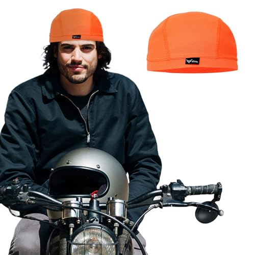 Image of XTRIM Unisex Helmet Skull Cap for Bikers & Cyclists, Cotton Head Cap, Hair Inner Helmet Cover Cap for Men, Sweat Cooling for Women, Skull Cap for Summer