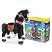 PonyCycle Official Ride On Black Horse with White Hoof Mechanical Pony Giddy up Pony Plush Toy Walking Animal Size 4 for Age 4-8 Years - Ux426