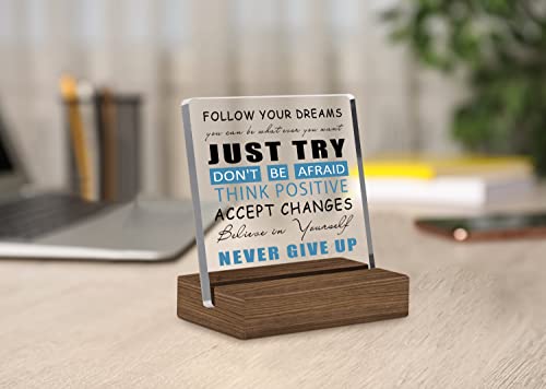 Inspirational Office Clear Desk Decorative Sign With Wood Stand For Women Men Best Friends Boss Coworkers Retirement Farewell Gifts #TOP2