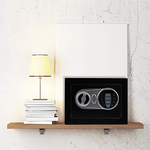 JUGREAT Security Safe Box with Induction Light,Electronic Digital Securit Safe Steel Construction Hidden with Lock,Wall or Cabinet Anchoring Design for Home Office Hotel BusinessGun Passport Cash