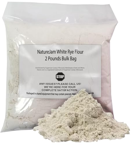 NatureJam White Rye Flour 2 Pounds Bulk Bag