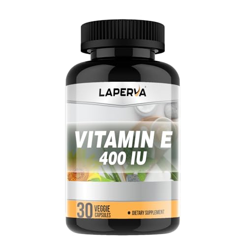 Laperva Vitamin E 400 IU | Antioxidant Support - Skin & Immune Health | Vegan Gluten-Free Soy-Free 30 Veggie Capsules