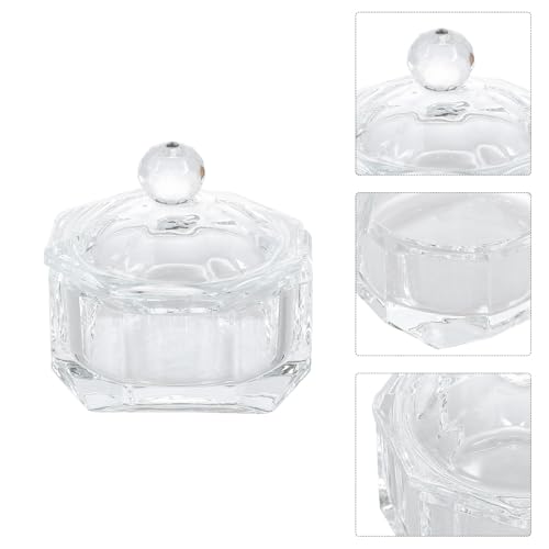 Recipiente de cristal para manicura con tapa octagonal miniatura 7