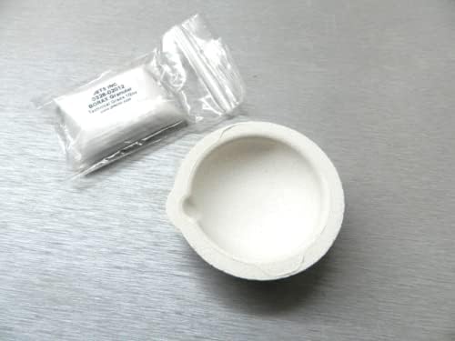 JTS Melting Dish Crucible Casting Gold and Silver 20 DWT Ceramic Dish and 1/2 Oz Borax Flux