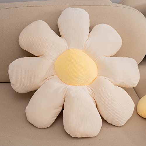 Xixisa 21.65" Daisy Flower Shaped Throw Pillow Home Decorative & Sunflower Floor Pillows Plush Seating Cushions For A Reading, Bed Room, Or Watching Tv (Beige) #TOP1