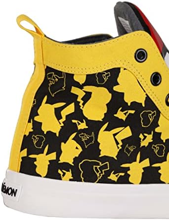 Ground Up Pokemon Pikachu High Top Shoes for Adults - Catch 'Em All in Style! Pokeball Design On Tongue Size 6 | Image 3