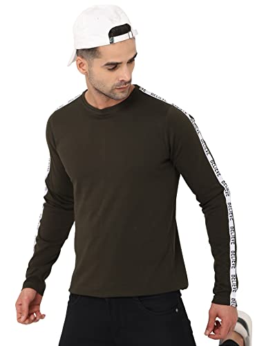 Image of HELLA FASHIONS Men's T Shirt, inchBelieve inch Printed Full Sleeves Tees for Men, Regular Fit, Casual