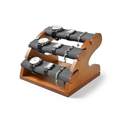 3-Tier Solid Wood Jewelry Organizer Stand