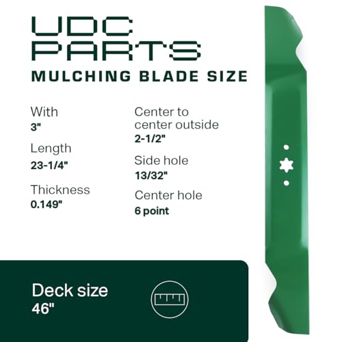 UDC Parts 942-04244A Mower Blades Replacement for Enduro Cub Cadet 46 Inch LT46 XT1 XT2 LTX 1046 942-04290A RZT L46 Troy Bilt Craftsman T240 742-04290 / Mulching 6 Point Star / 2 Pack by UDC Parts - Used condition - Image 2
