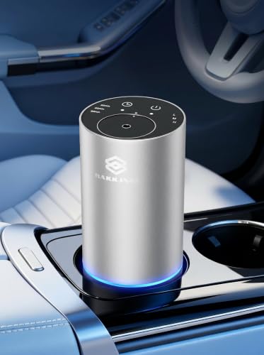 Waterless Essential Oil Diffuser, Rechargeable Scent Diffusers with 3 Mist Levels & Timers, Portable Aromatherapy Diffuser for Home Car Room Studio Office, Sliver Metal
