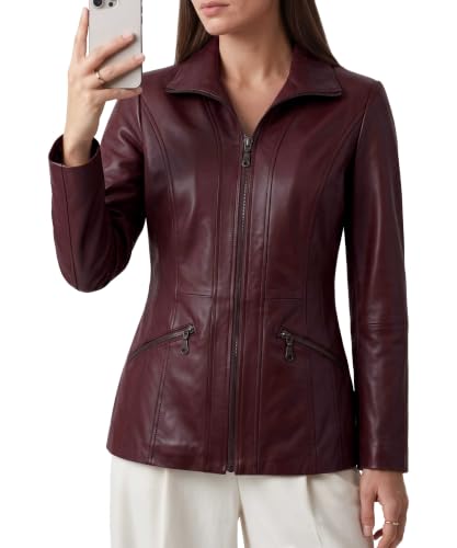 WECNOM Real Leather Moto Jacket