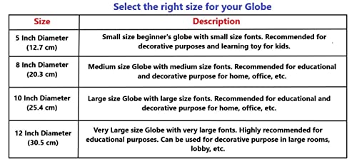 Image of Magicwand【8 inch inches ht Chrome Base】Political Educational Laminated Rotating World Globe with Metal Base