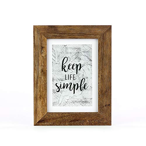 Kennethan Rustic Brown 5X7 Inch Picture Frame Wide Molding - Wall Mounting Material Included #TOP1