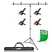 Produktbild EMART T Form Hintergrund Ständer Hintergrundsystem, 1,5mx2,6m Fotohintergrund Ständer mit 4 Federclips, Tragetasche für Fotostudio, Porträt und Produktfotografie