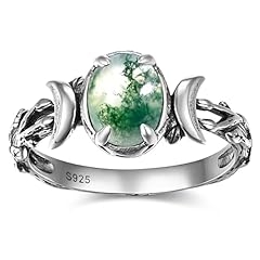 Moss Agate-Oxidized Silver