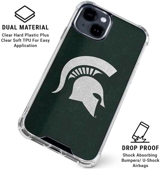 Skinit Clear Phone Case Compatible with iPhone 14 - Officially Licensed Michigan State University Spartans Logo Design