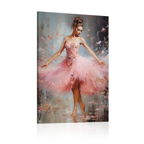 Ballerine rose ballet peinture abstraite photo impression sur toile 50x70