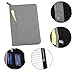 Lcjtop Junior Business Padfolio - A5 PU Leather Portfolio Binder & Zippered Binder Folder with 5 x 8 Writing Pad and Interior Storage Pocket Executive Business Organizer for Women,Gray