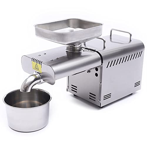 Oil Press Machine,Organic Oil Maker,750W Seeds Nuts Oil Press Mill,Electric Automatic Oil Press Extractor or Peanut Sesame Sunflower Seeds