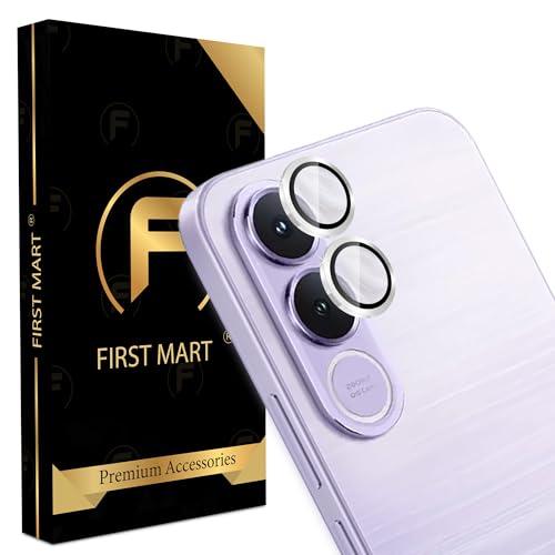 Image of FIRST MART Silver Camera Ring Guard Protector for Vivo V70 FE | Tempered Glass with Metal Alloy Rings, HD Clear, Scratch Resistant, Case-Friendly | Pack of 1