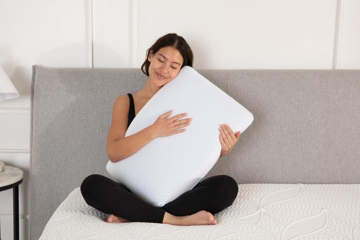 Cool Gel Cooling Pillow for Sleeping, Queen Size Cooling Memory Foam Pillow for Hot Sleepers, Reversible Ergonomic Design, Pressure Relief, Spine Alignment, Side, Back Contouring Support
