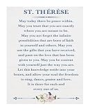 Saint Therese Of Lisieux Patroness Of Missions Inspiring Catholic Faith Words Metal Tin Sign for Home Church Sunday School Decor 8 X 12 inch
